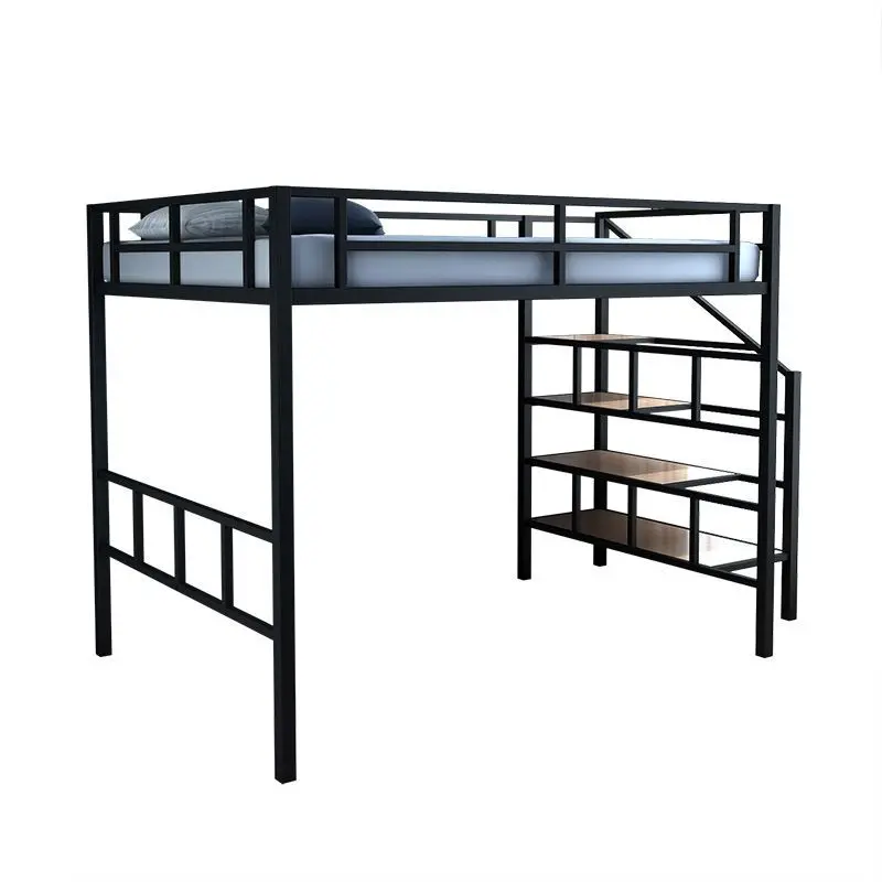 Bed, table, high and low iron sheet, upper adultsmall apartment loft storage elevated bed