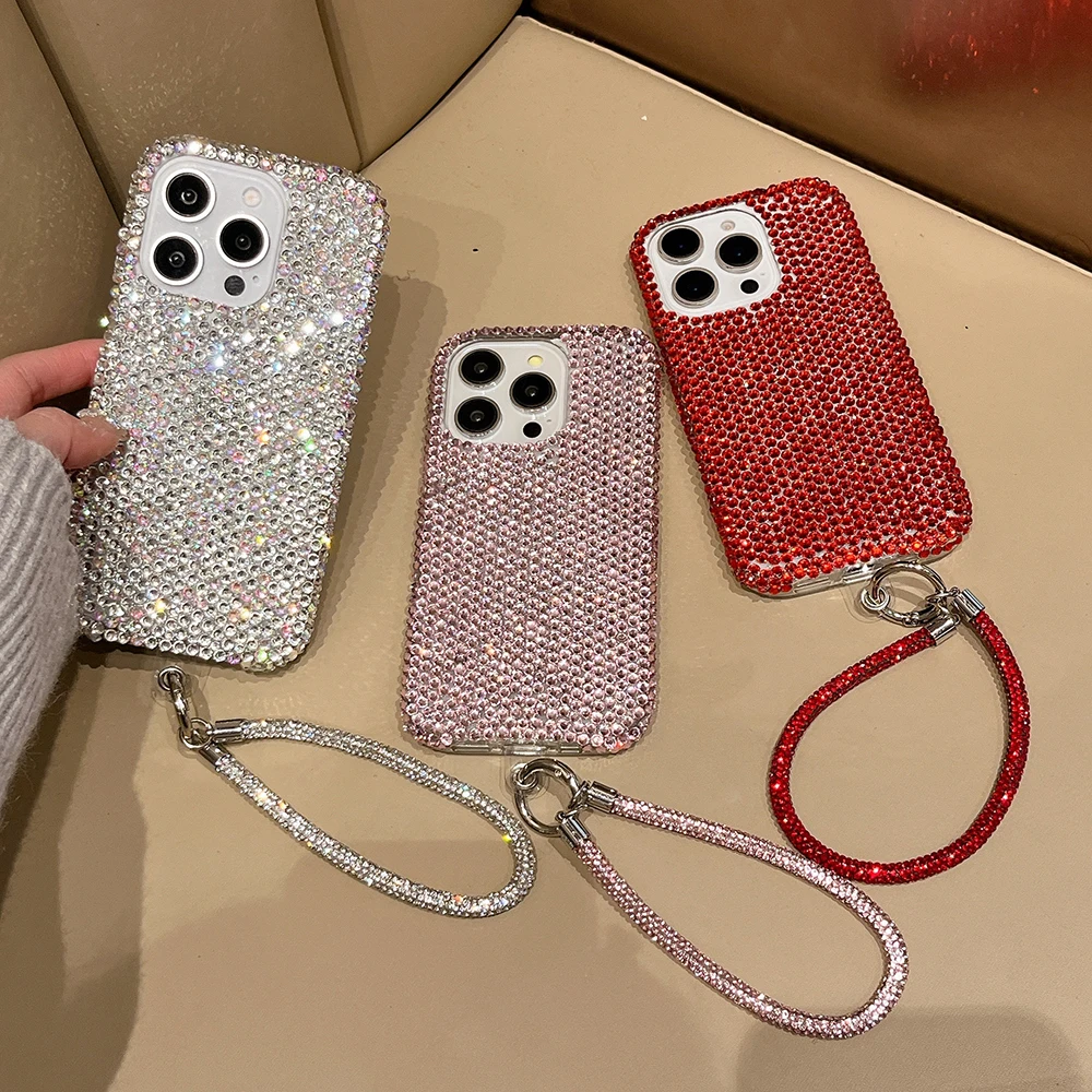 Niedliche Glitzer-Bling-Diamant-Kristall-Handyhüllen für iPhone 16 15 14 13 12 17 18 Pro Max 16 Plus 11 Air Stoßfeste Rückseiten-Abdeckung – Detail 2