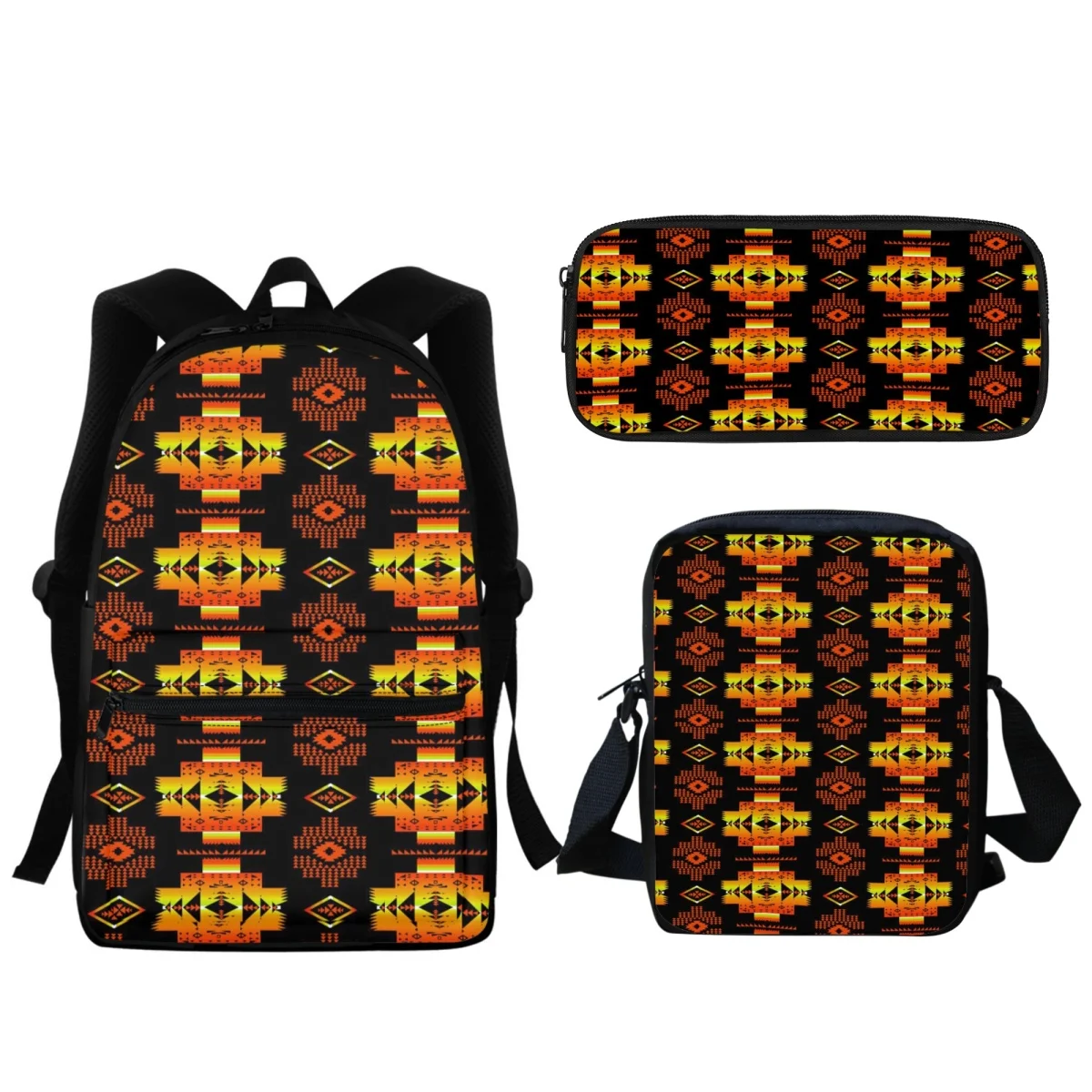 

New College Students School Bag Fashion Aztecs Tribal Large Capacity Zipper Backpack Boys Children Portable Casual Satchel Bag