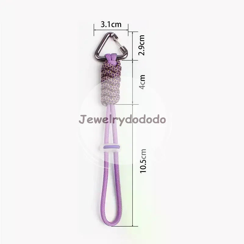 Hand Braided Umbrella Rope Keychain Men Triangular Metal Buckle Outdoor EDC Survival Knife Lanyard Keyring Couple Jewelry