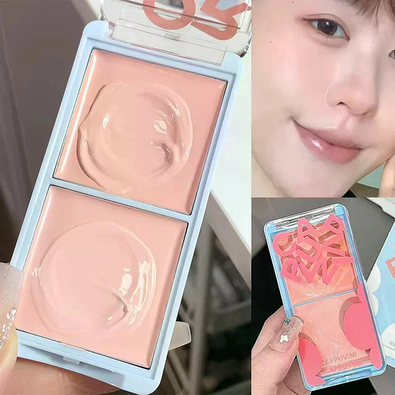 Cappuvini Crema schiarente viso bicolore Evidenzia espansione Evidenziatore viso Palette Fard naturale Idratante Rouge opaco