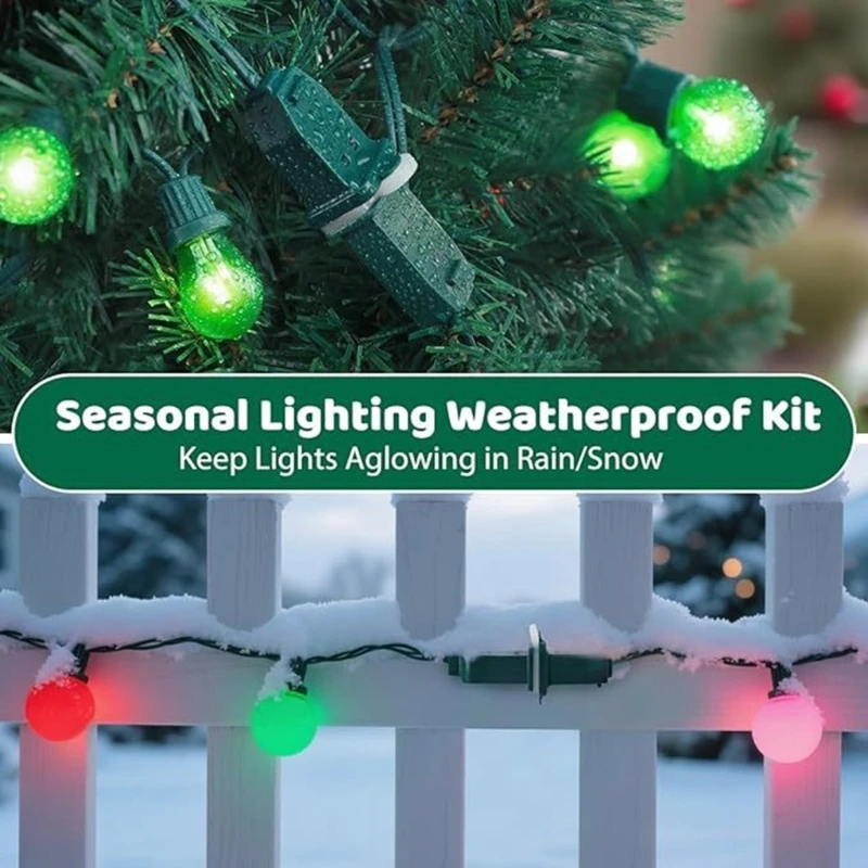 

30 шт. Рождественский светильник, водонепроницаемые прокладки для защиты от атмосферных воздействий, защитные розетки