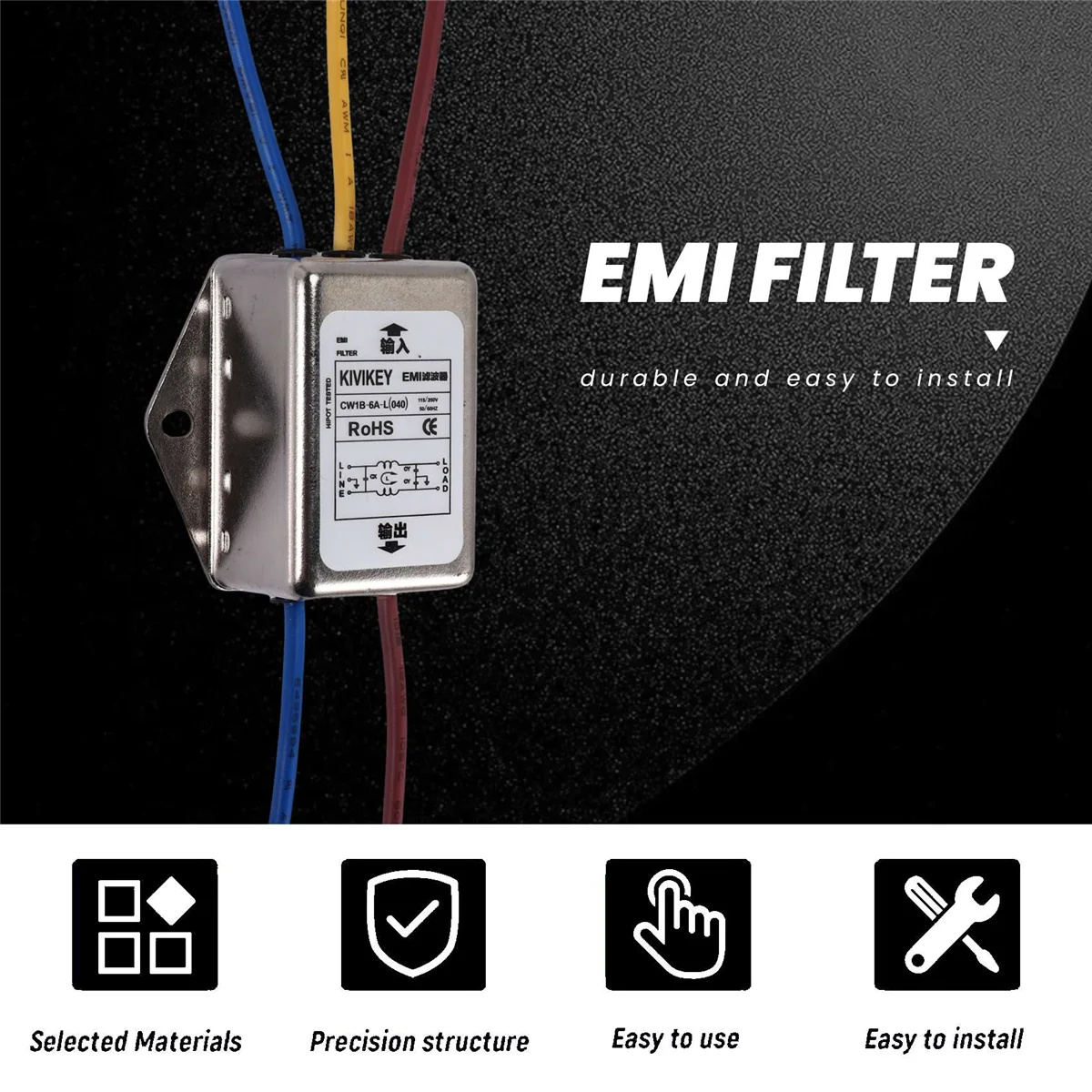 AC 115 V / 250 V 6 A EMI 個別位相ノイズフィルター A002