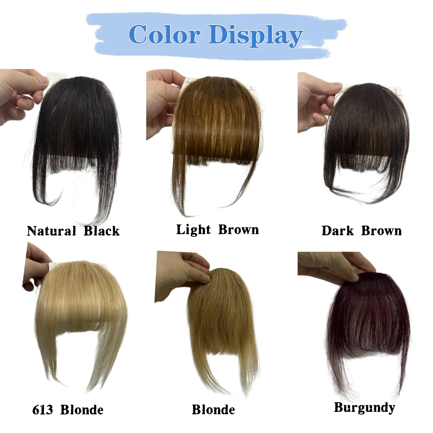 Clip en flequillo de aire 100% flequillo de cabello humano flequillo fino con patillas flequillo falso postizos naturales para mujeres cabello con flequillo