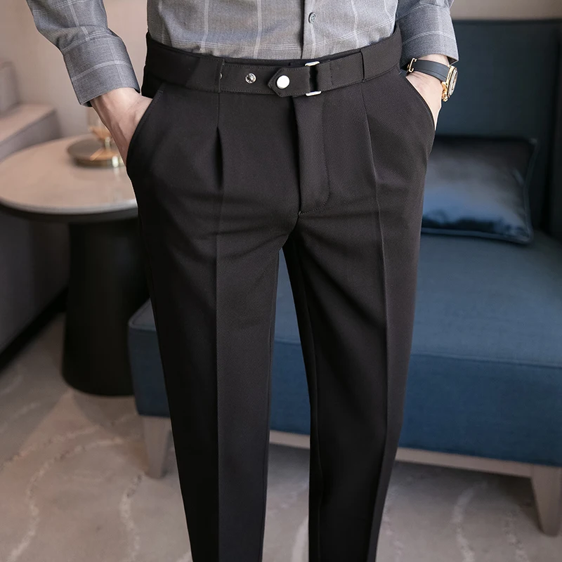 2023 Men Dress Pants Spring Fashion Men Clothing High-quality Slim Fit Suit Pants Banquet Social Business Trousers White Pants