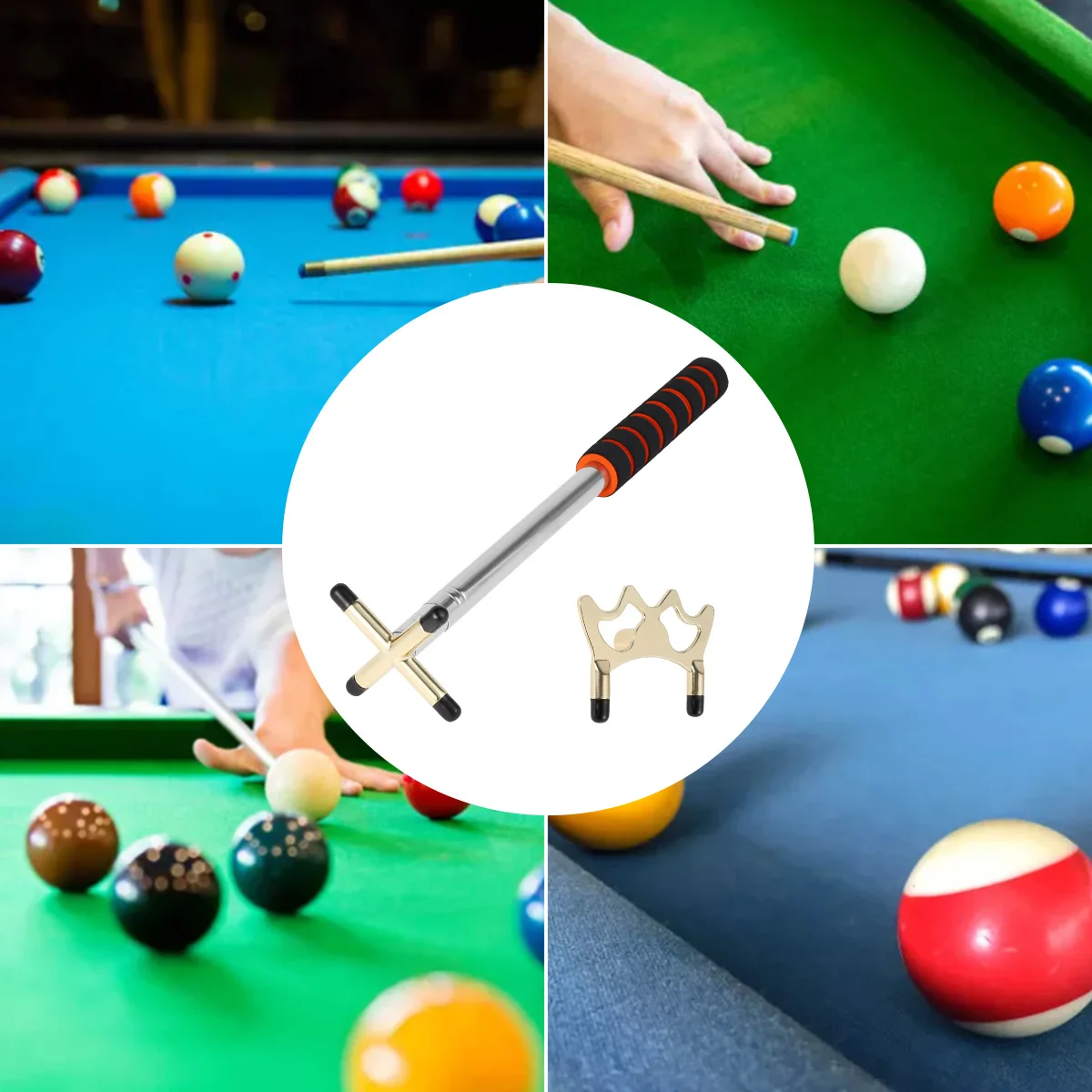 Retractable Billiard Bridge Stick Pool Table Billiards Cue Bridge Stick with Replaceable Bridge Head 12.8-60\