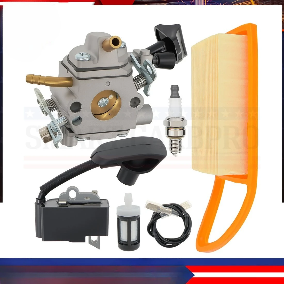 FOR STIHL BR600 BR500 BR550 42824001305 CARBURETOR LEAF BLOWER IGNITION COIL KIT
