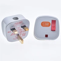UK 13A Electrical Power Wiring Male Fused Plug Socket Independent Switch Detachable Extension Cord Connector Adapter Rewireable 3