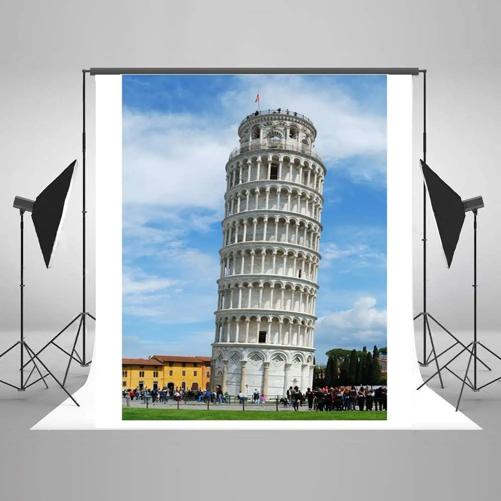 Leaning Tower of Pisa Photography Backdrop Landscape Poster For Italy Travel Photo Background Famous City Landmark Banner