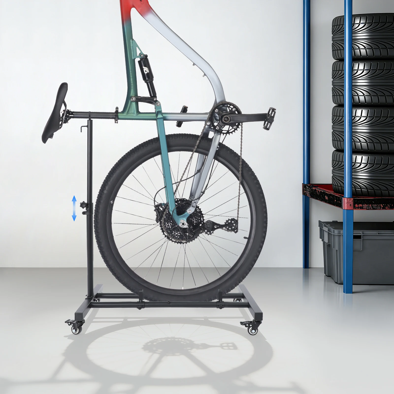 Support vertical pour vélo, support de vélo autoportant pour intérieur, support de sol pour vélo avec hauteur réglable, idéal pour garage et maison