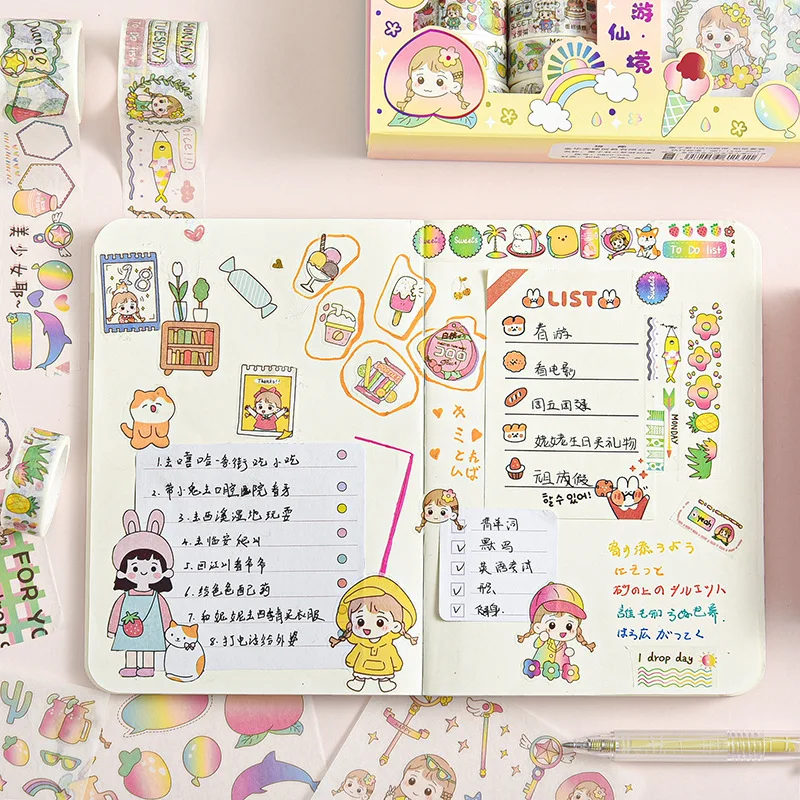 1 Box/ 10pcs  Kailikin Washi Tape For Scrapbooking Vintage Design For DIY Decoration