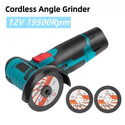 12V 19500rpm Cordless Electric Angle Grinder Lithium Battery Mini Polishing Grinding Machine Diamond Cutting Power Grinder