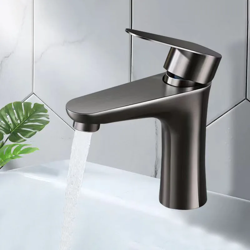 

Single-Handle Gun Gray Stainless Steel Ceramic Faucet Hot & Cold Water Bathroom Toilet Basin Faucet Contemporary Design