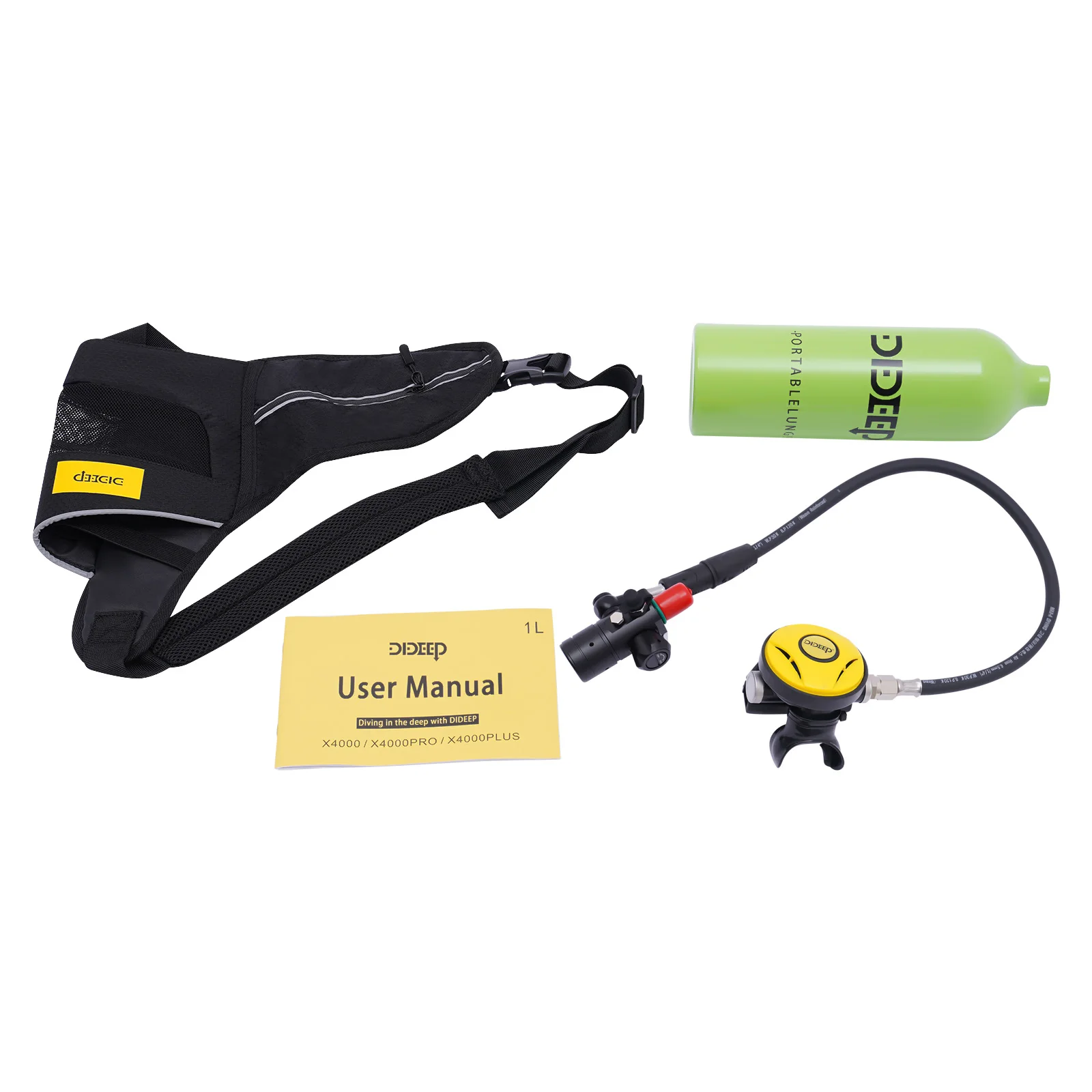 Mini Scuba Tank Refillable Oxygen Cylinder with 1L Capacity Scuba Tank with 15-20 Minutes Underwater Diving