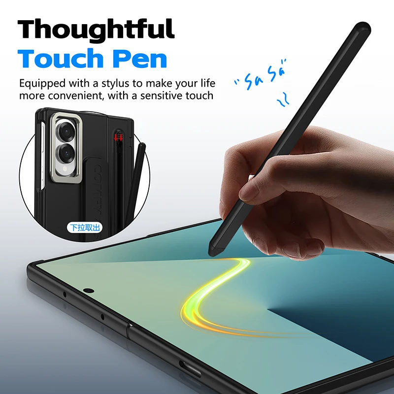 Lens Stand Phone Case For Samsung Galaxy Z Fold 8 Ultra 7 6 5 4 3 Case With S Pen Slot Stylus Fold 7 Fold 8 Protector Cover view 3