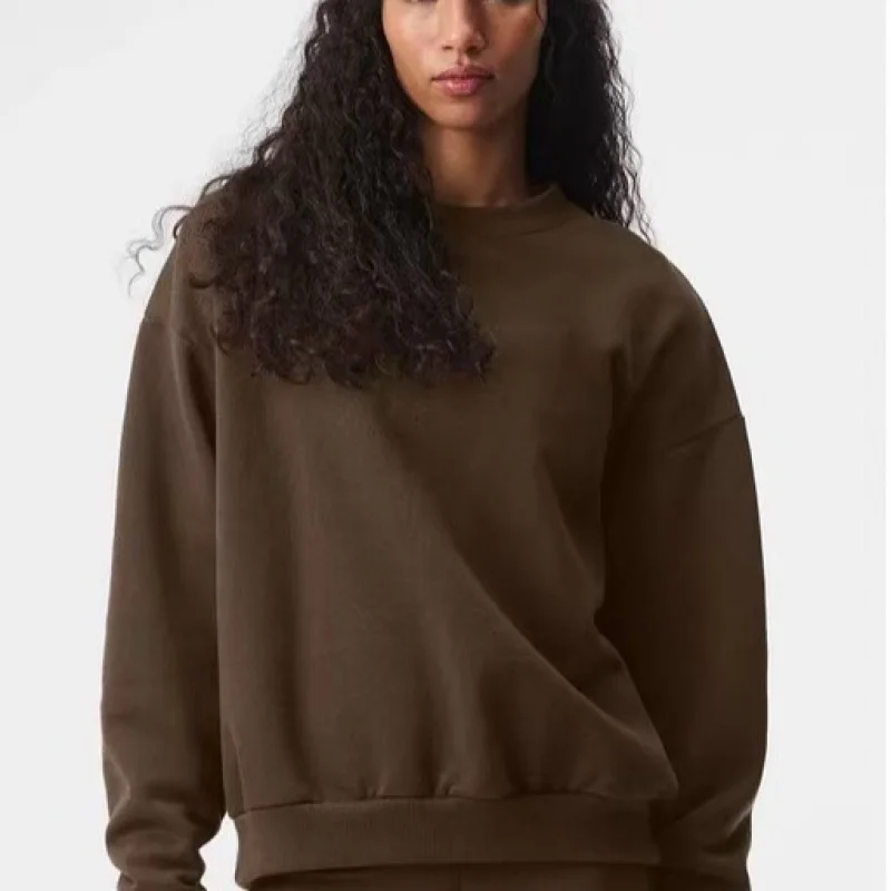 Unisex Oversized Crewneck Sweatshirt Classic Solid Color Loose Fit Long Sleeve Pullover Hip Hop Streetwear Urban Style