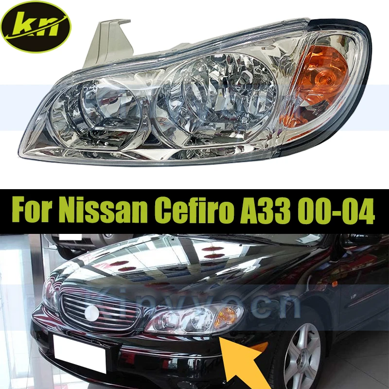 

Белый передний бампер, фара для Nissan Cefiro A33 2000-2004, фара, фара