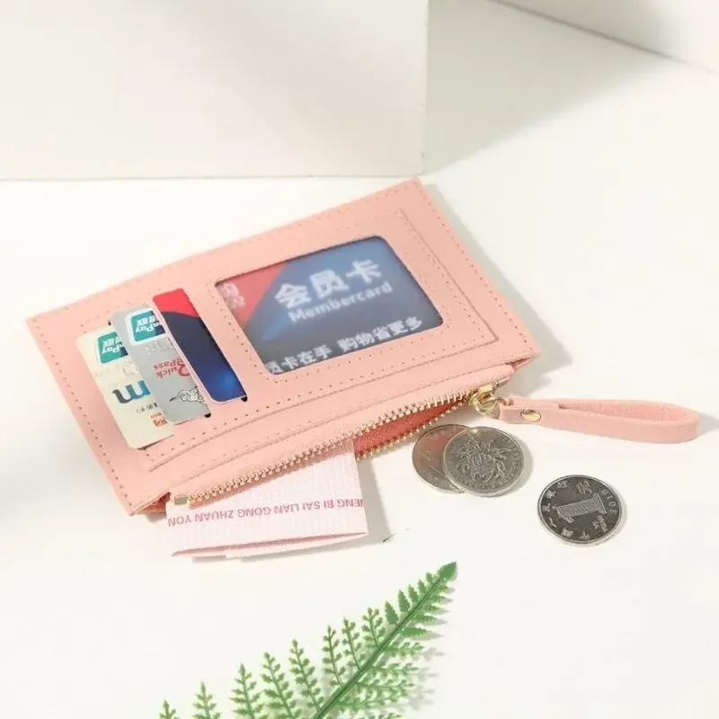 

2023 sober and stylish PU Zipper Small Coin Purse Credit Card Holder Men and Women ID Card Holder