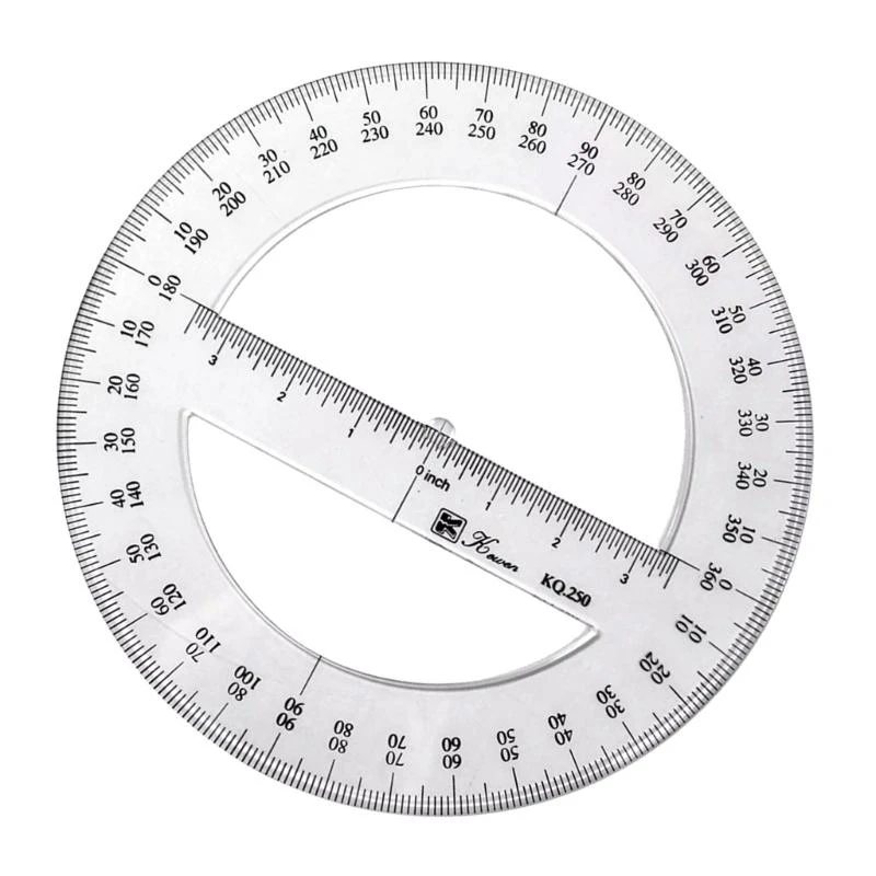 25cm Circle Protractor 360 Degree Measuring Tool Round Protractor Rule Math Protractor Circle Stencil for Student 