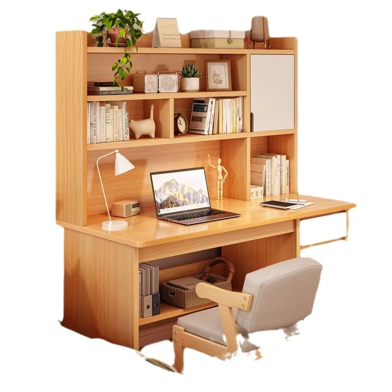 

Desk Student Home Bookshelf Bookcase Integrated Computer Desk Junior High School Student Bedroom Homework Learning Writing Desk