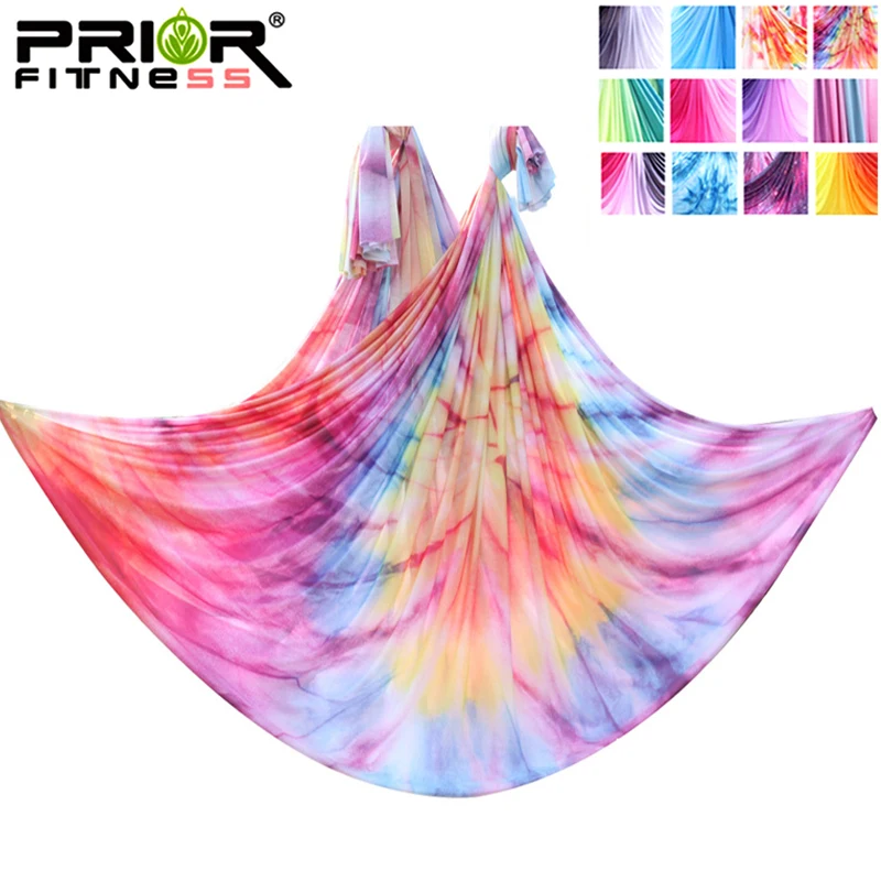 4.4yard 4m Aerial Yoga Hammock Fabric Ombre Aerial silks Gradient Color Yoga Fitness Stretch Belt For GYM Indoor Yoga Studio