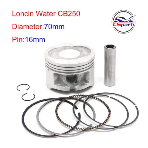 Imagen 2 del producto CB250 LONCIN ZONGSHEN 250 250cc juegos de juntas de pistón de motor refrigerado por agua 70mm 16mm de diámetro dirt bike atv quad