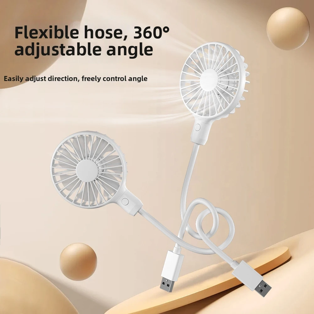1pc USB Handheld Fan 360-degree Adjustable Angle For Laptop Low Noise For Mini Portable Summer USB Fan Bendable Cable