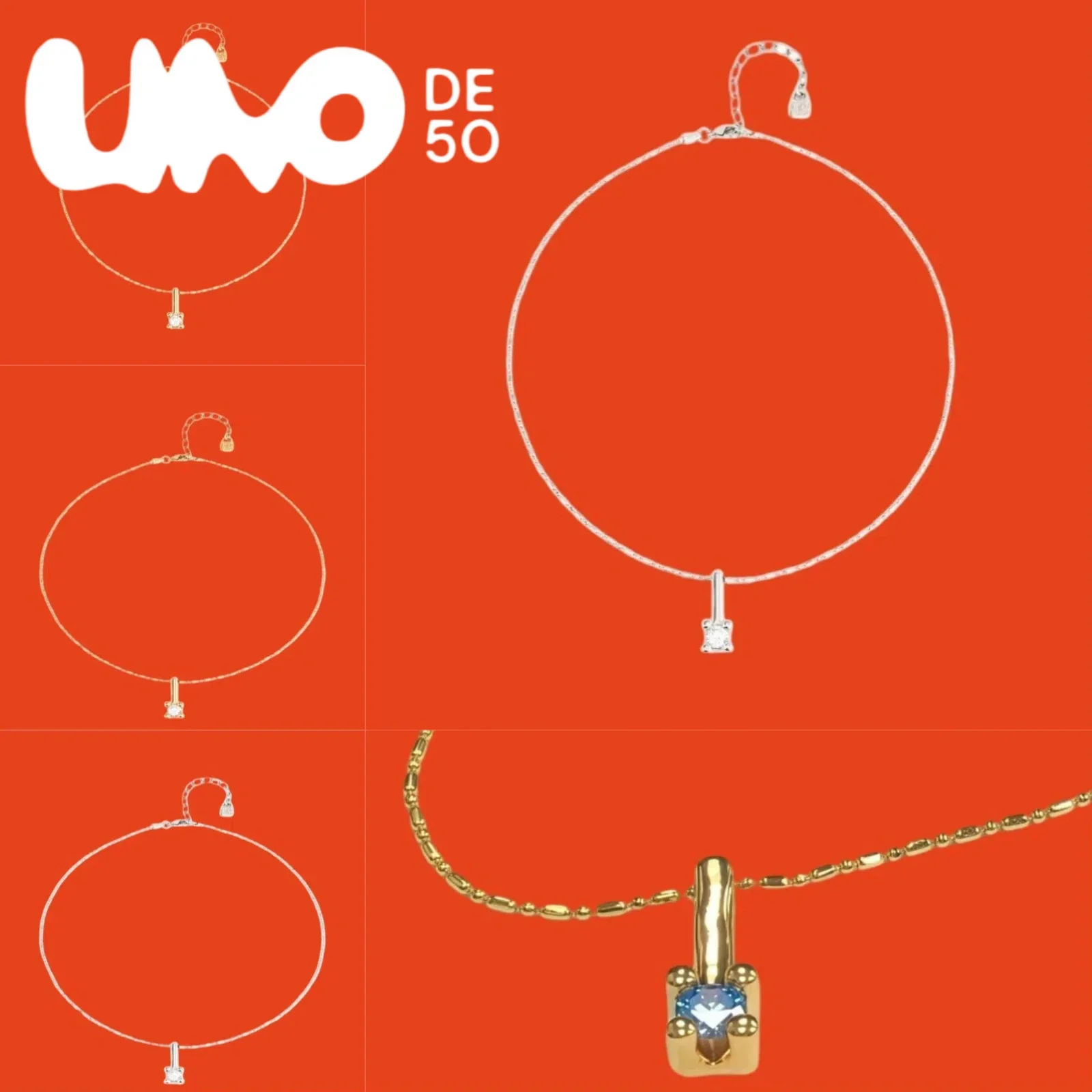 

2025 Trendy UNOde50 24K Gold/Silver Necklace High Quality Cheap Price