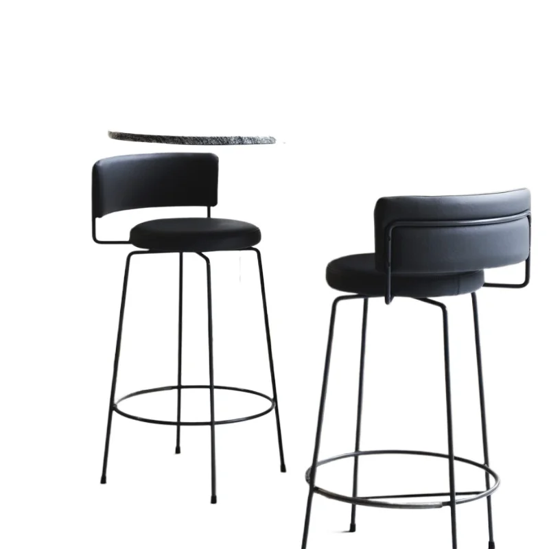 

Bar chair, simple light luxury leather, leisure island high stool