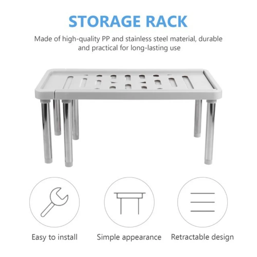 1Pc Retractable Shelf Multifunction Storage Rack Household Sundries Organizer Kitchen Seasoning Bottle Stainless Storage Racks