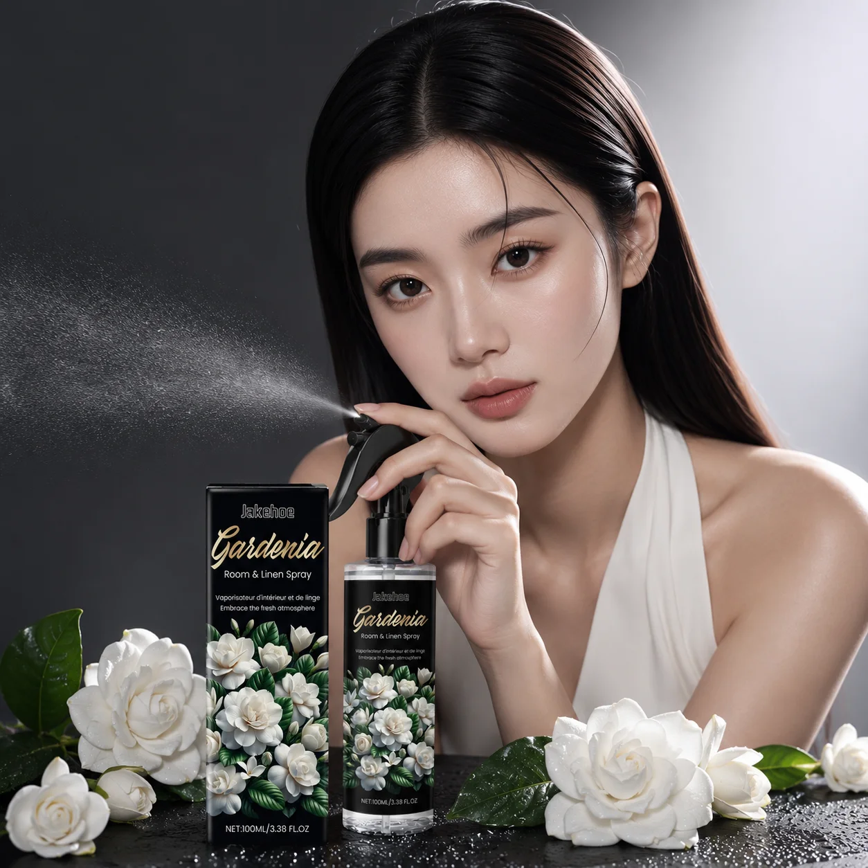 Jakehoe Gardenia Room & Linen Spray Odor Neutralization Long‑Lasting Fragrance Multi‑Scene Use Non‑Irritating Room Air Freshener