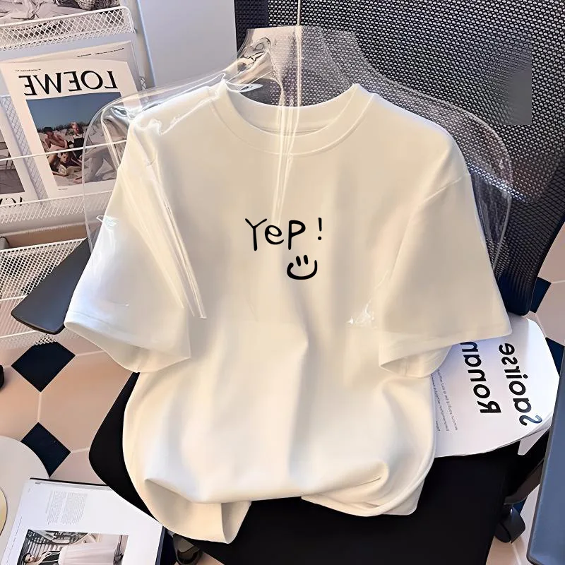 Unisex Pure  Short Sleeve T-Shirt  Summer Loose Fit Half Sleeve Top Trendy Brand Cross-Border Hot Sale