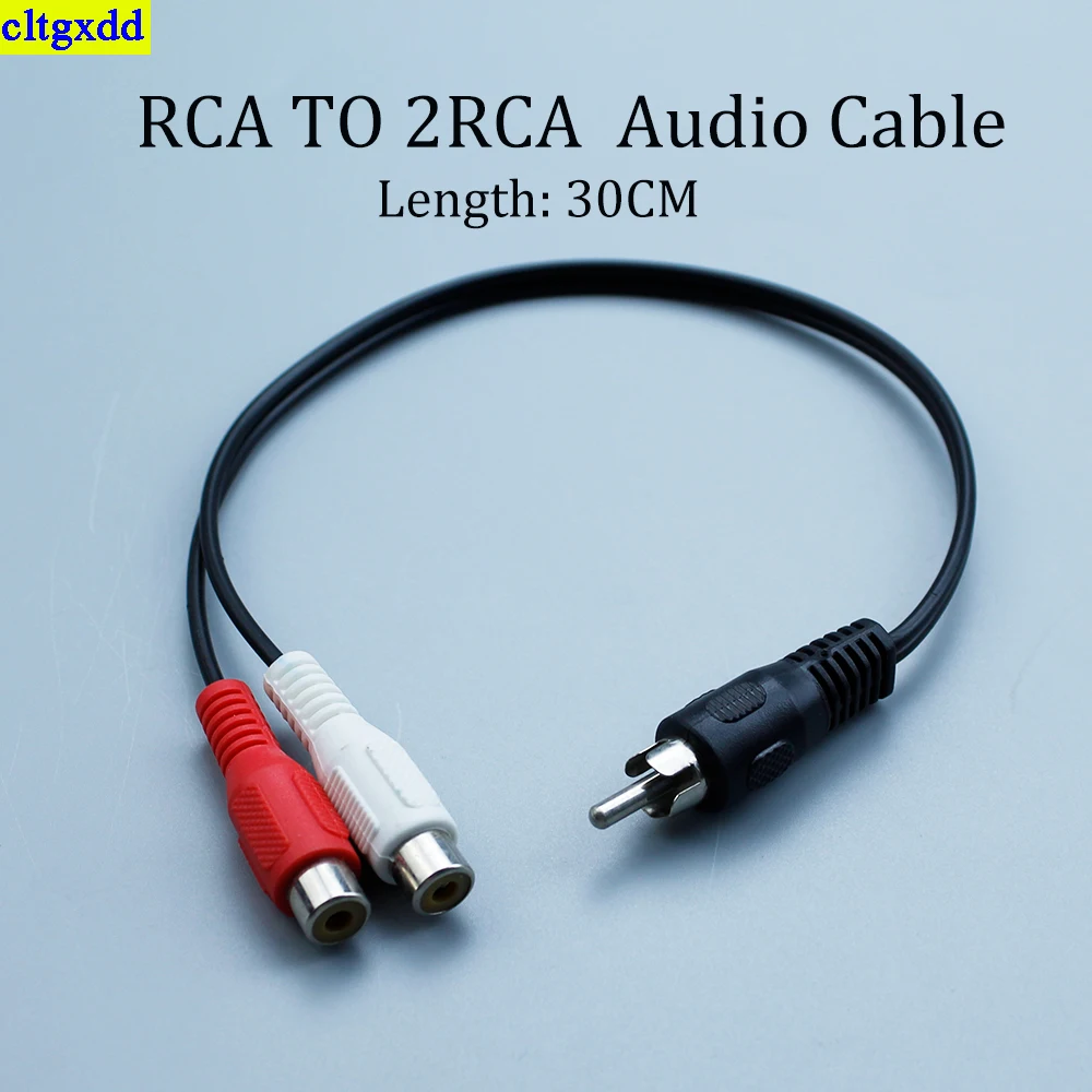 cltgxdd 1piece RCA male to 2RCA Female splitter audio speaker cable audio splitter splitter converter speaker 30CM power cord