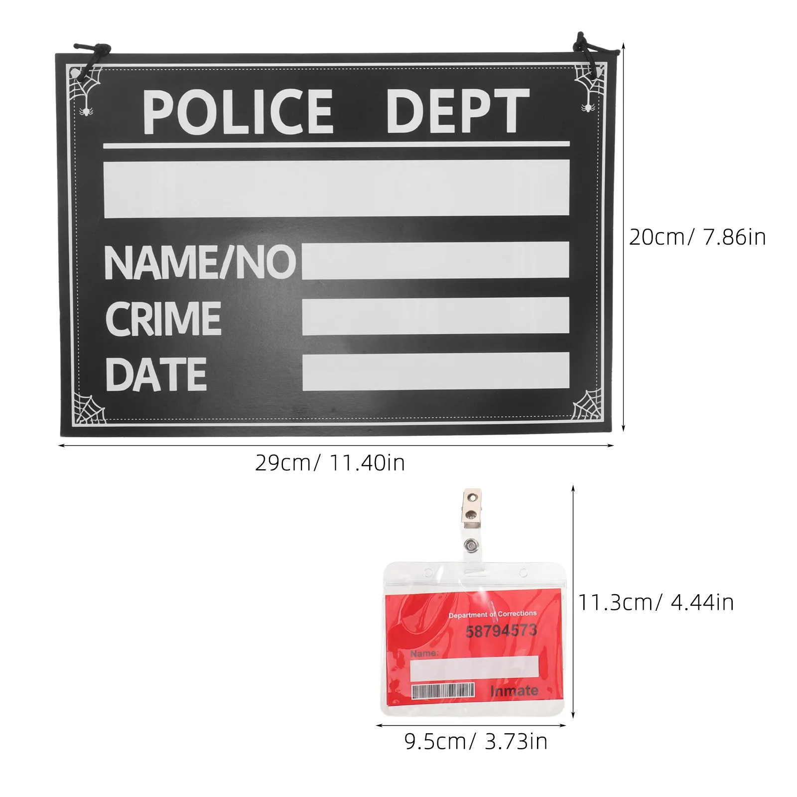 1Set Prison Theme Prop Halloween Prisoner Nameplates Photo Booth Mugshot Board Rewritable Sign Crime Scene Party