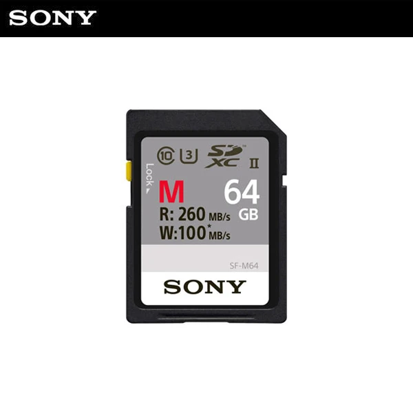 Sony Official Dealor Memory SF-M64/T2 (SDXC UHS-II 64GB Read 277 MB/s Write 150 Mb/s 4K SD Memory Card)