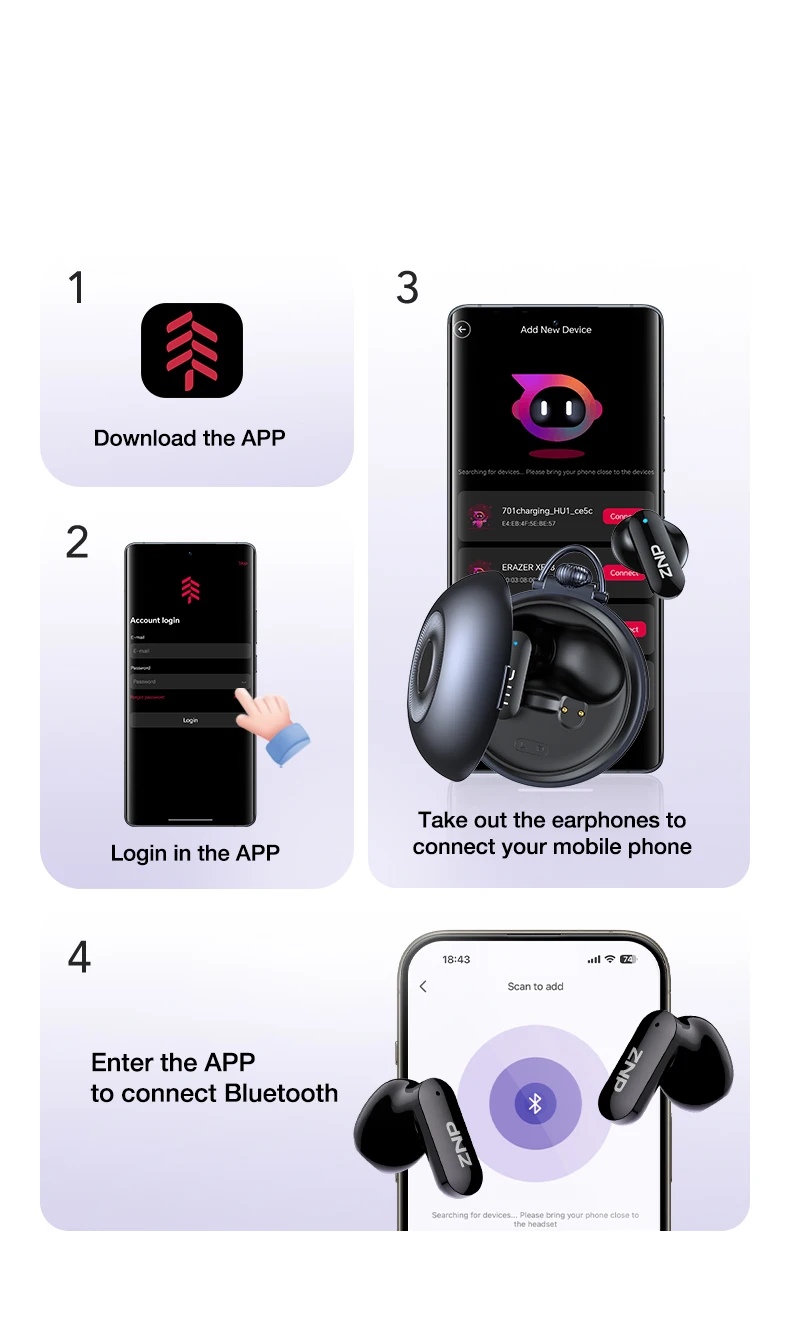 ZNP 2026 Smarte Bluetooth-Ohrhörer mit KI-Sprachassistent, emotionaler Begleitung, IP56 wasserdicht, Sport-KI-Übersetzer-Ohrhörer N03 – Detail 16