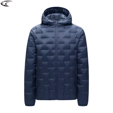 LNGXO Down Jacket Men Camping Hiking Mountaineering Lightweight Padding Coat Winter Waterproof Windproof Warm Hooded Windbreaker