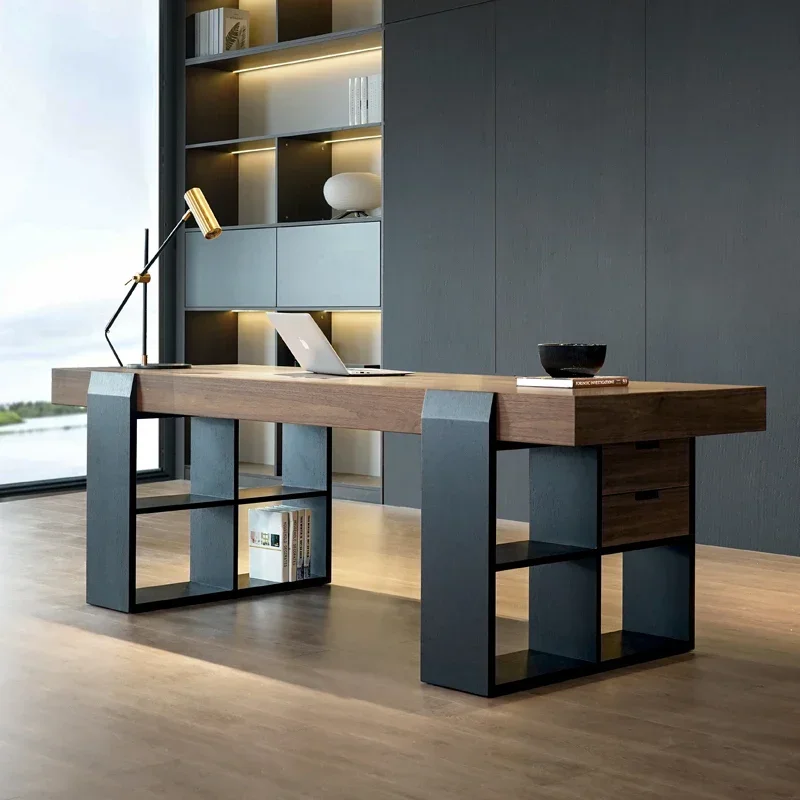 Large Computer Executive Desk, Italian Minimalist Desktop Modern, Writing Office Mesa, Para Computador Furniture Design