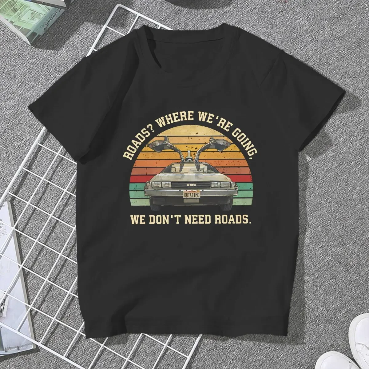 Movie Back To The Future Roads Where We're Going We Don't Need Road T Shirt Grunge Women's Tees Summer Harajuku O-Neck Polyester