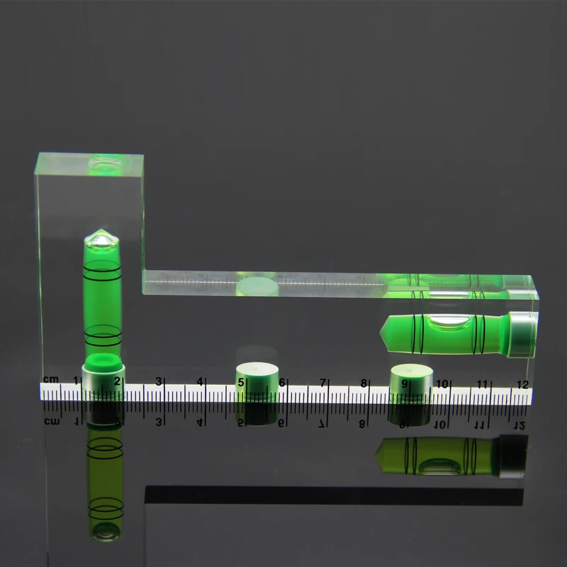 Fully transparent L-shaped horizontal bubble 120 high-precision level meter Mini small level bubble household magnetic level met