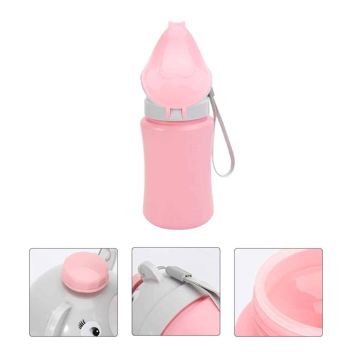

Kids Car Urinal Bottle Compact Leakproof Travel Potty for Toddlers Easy Carry for Night Or Car Trips Adorable Shape Pink