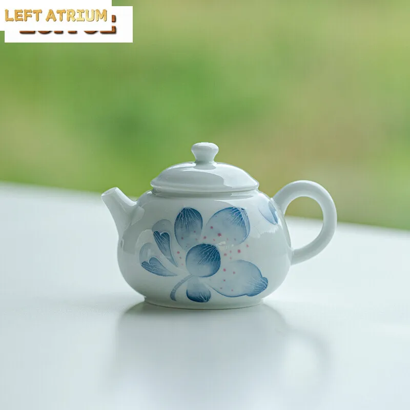 

110ml Japanese Aritayaki Porcelain Teapot Handmade Lotus Petal Pot Tea Brewing Kettle Kung Fu Tea Tableware Accessories Ornament
