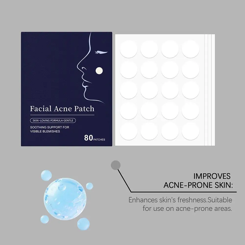 80 pçs remendo de remoção de acne facial remendo de beleza invisível adesivos espinha remendo corretivo fórmula suave adequado para uso diário