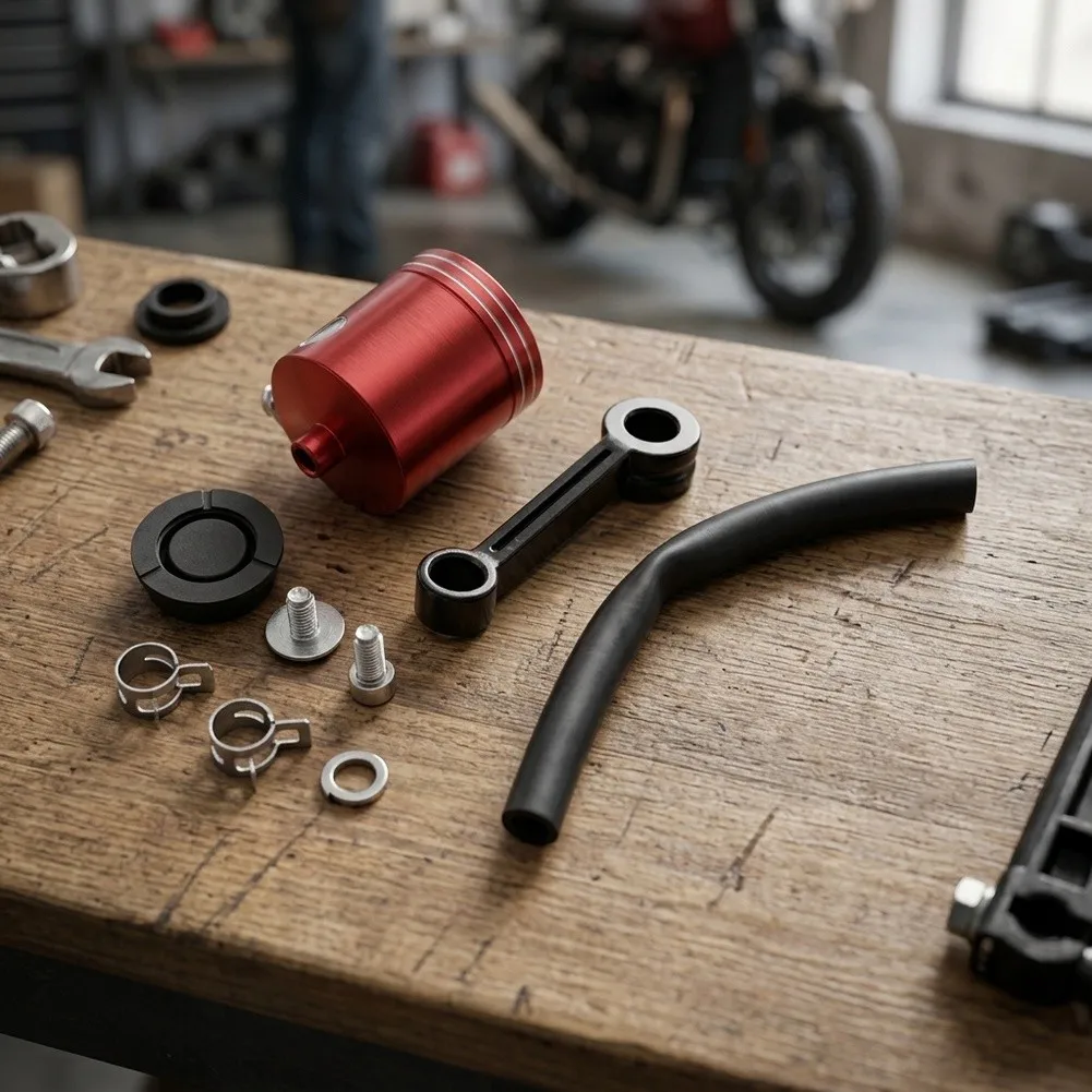 Blue Motorcycle Brake Reservoir Brake Compact Design Reservoir for versatile Motorcycle Use Removable And Easy To Clean
