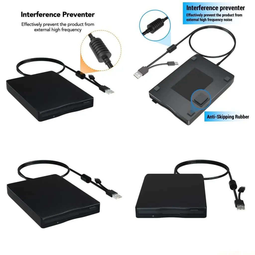 

Portable Floppy Disk Reader With Double Ports and Quick Setup for Professionals