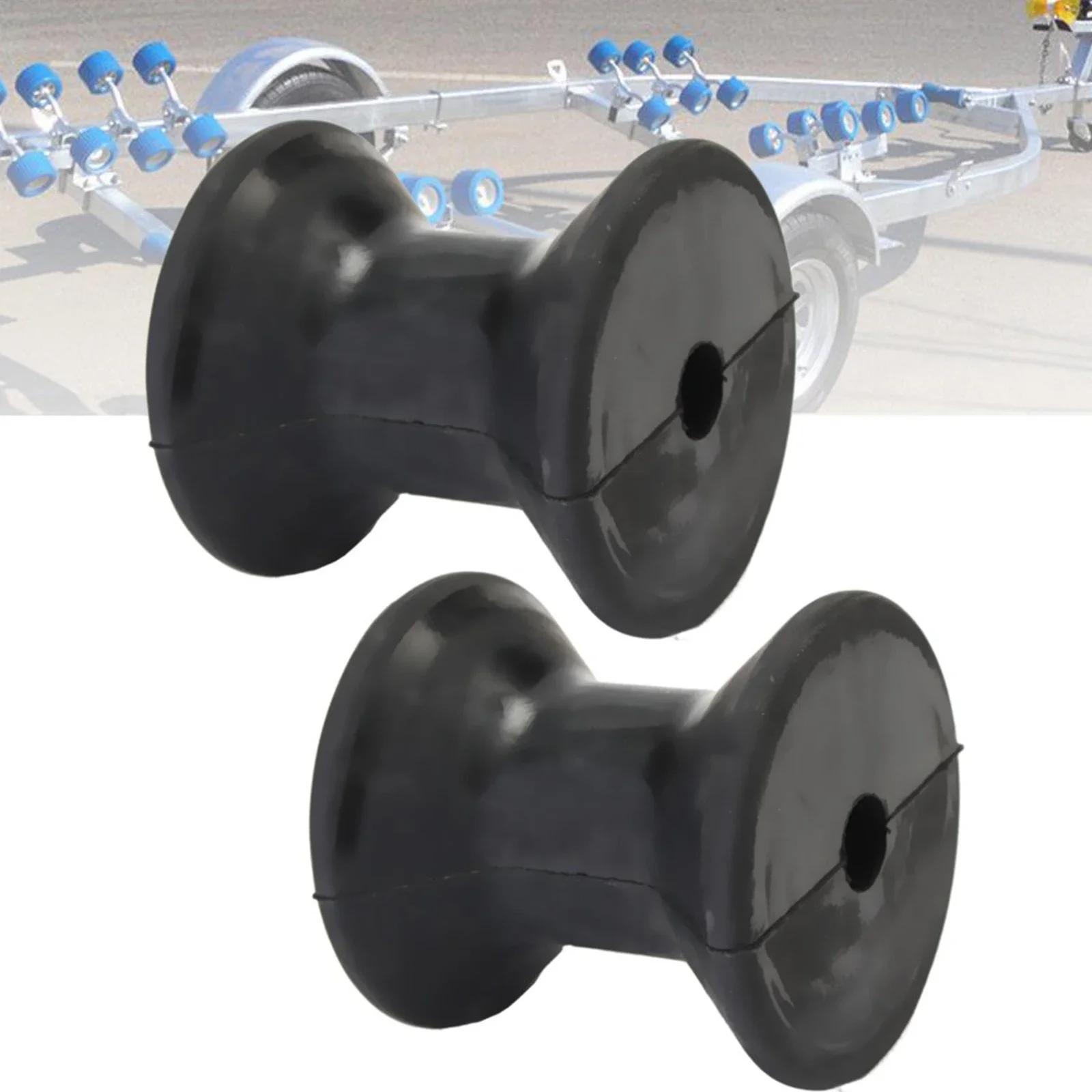 

2 шт., анти-УФ-прицеп для лодок, носовой стопорный ролик, черный нейлон, лодка, парусная лодка, аксессуары для прицепов для яхт, 75x76 мм, высокое качество