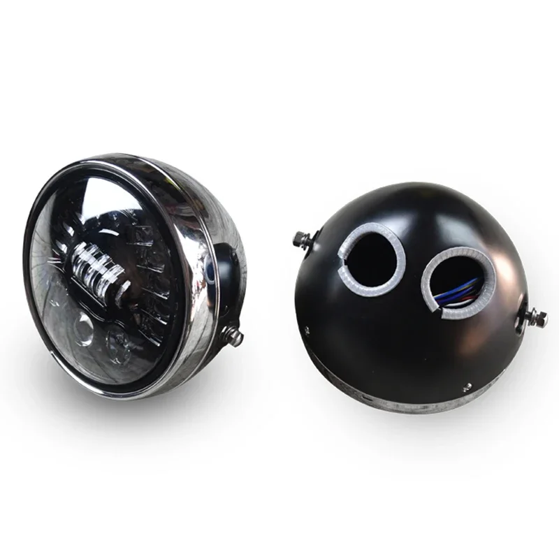 【Premium quality】7.8 Inch Retrofit Super Bright Retro Motorcycle LED Round Headlight High Beam Low Beam Turning Light