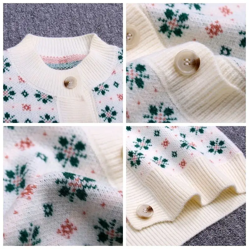 Retro Japanese Sweater Coat Women's Spring and Autumn 2023 New Network Red Small Outerwear Short Jacquard Knitted Cardigan