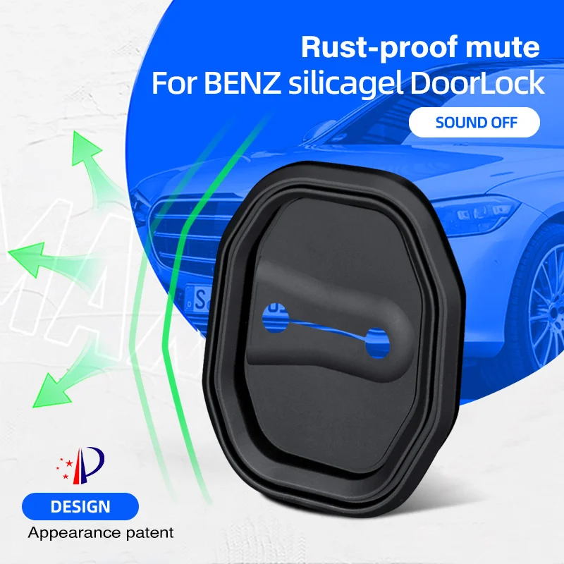 4Pcs Car Interior Upgraded Silicone Door Lock Latches Protective Cover For Mercedes-Benz E/A/C/S/B/M-Class EQC GLK GLA CLS CLE