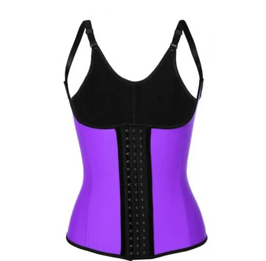 Women Latex Waist Trainer Corset Vest 9 Steel Boned Underbust Bustier Corselet Sexy Slimming Belt Waist Cincher Body Shapewear